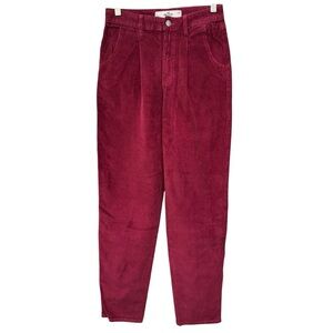 Hollister Ultra High Rise Corduroy Pants Red Wine Womens Size 1 W25